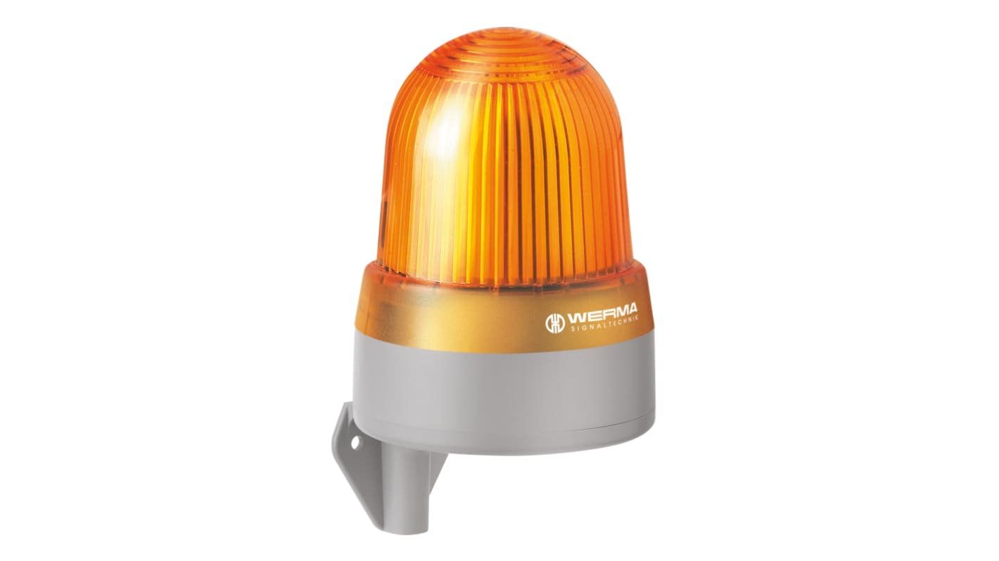 Werma 432 Series Yellow Sounder Beacon, 24 V, IP65, Wall Mount, 114dB at 1 Metre