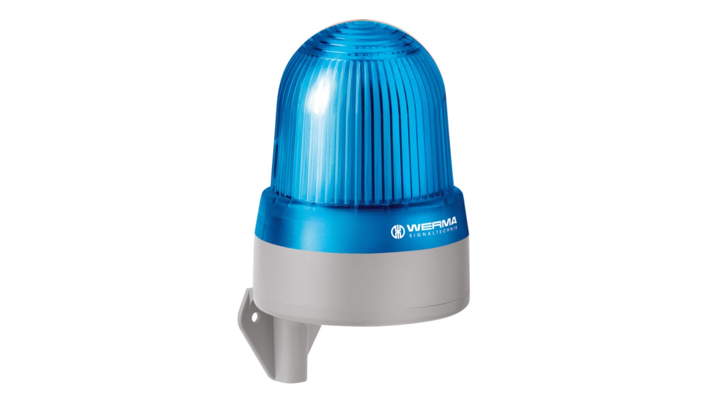 Werma 433 Series Blue Sounder Beacon, 115 → 230 V, IP65, Wall Mount, 98dB at 1 Metre