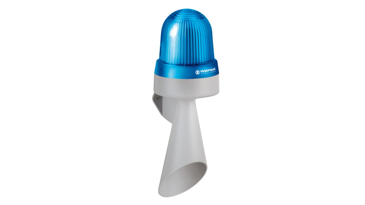 Werma 434 Series Blue Horn Beacon, 24 V, IP65, Wall Mount, 114dB at 1 Metre