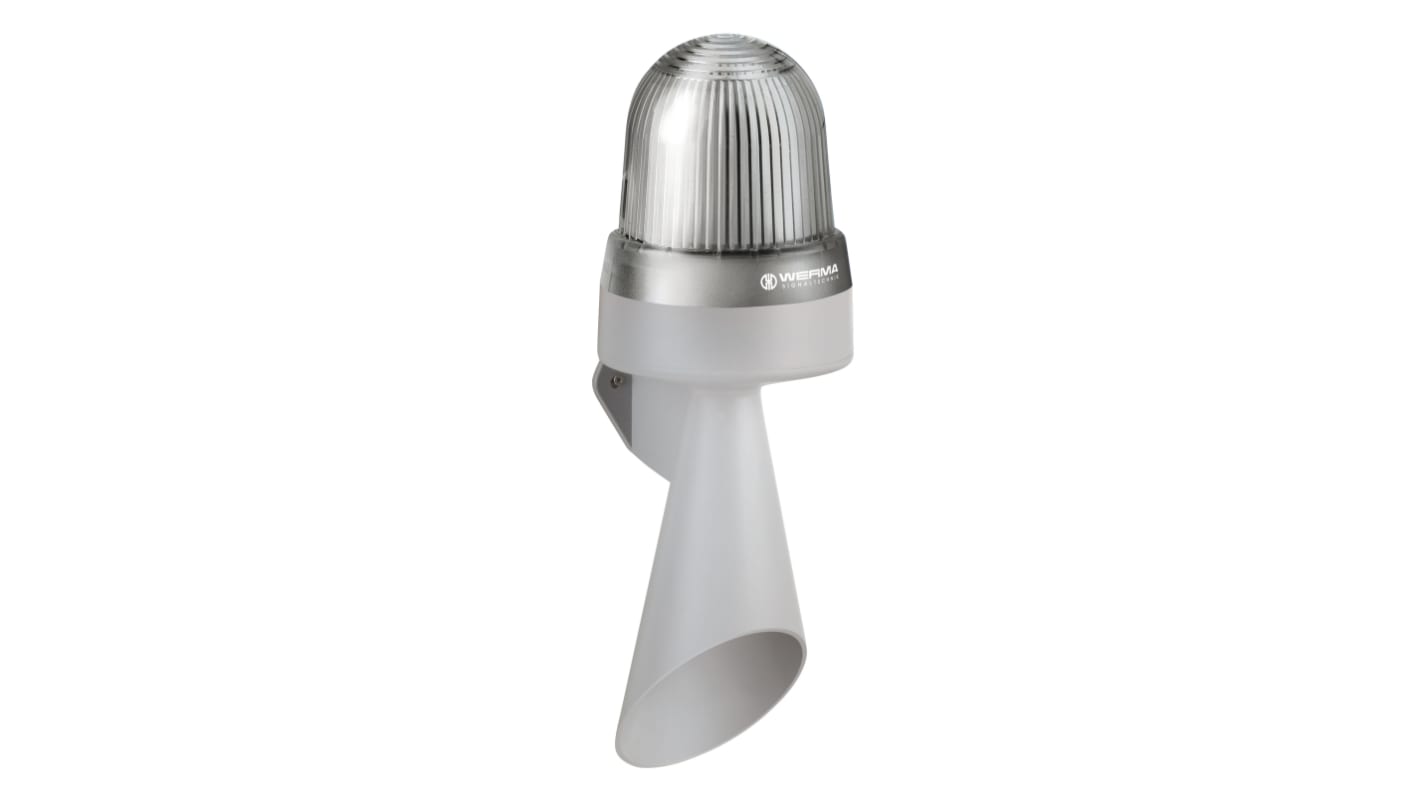 Werma 435 Series Clear Horn Beacon, 24 V, IP65, Wall Mount, 114dB at 1 Metre