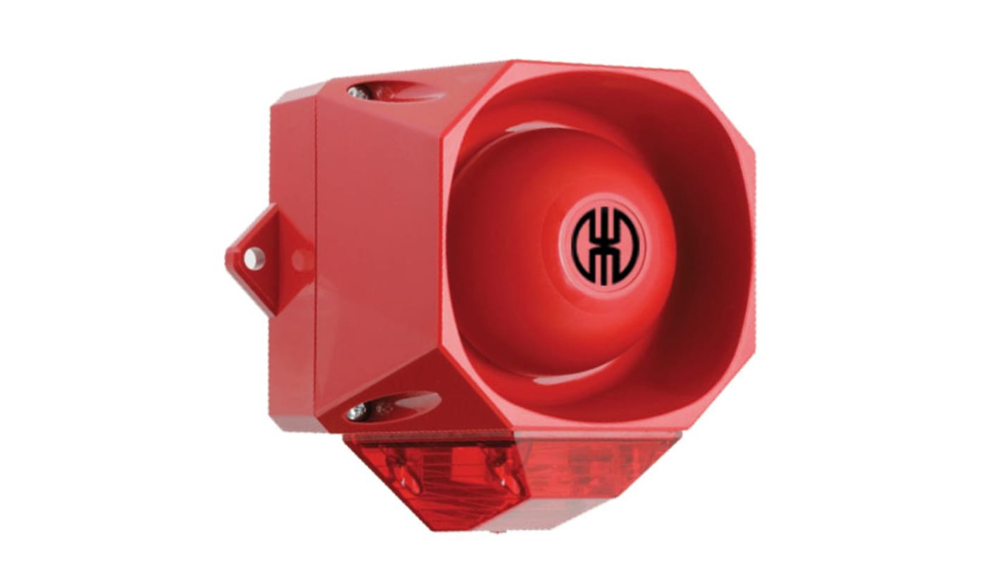 Werma 439 Series Red Sounder Beacon, 9 → 60 V, IP65, Wall Mount, 105dB at 1 Metre