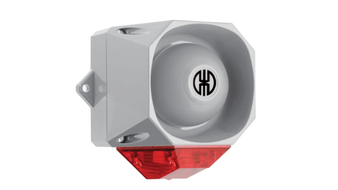 Werma 439 Series Red Sounder Beacon, 115 → 230 V, IP65, Wall Mount, 98dB at 1 Metre