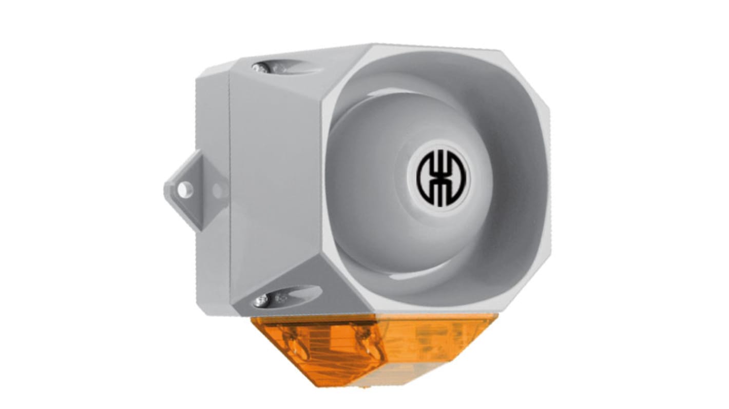 Werma 439 Series Yellow Sounder Beacon, 9 → 60 V, IP65, Wall Mount, 105dB at 1 Metre