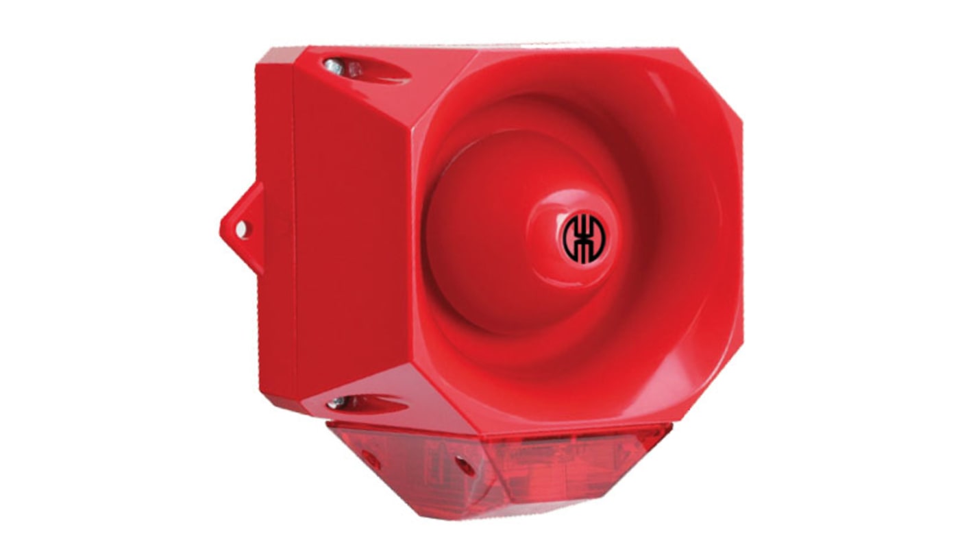 Werma 441 Series Red Sounder Beacon, 9 → 60 V, IP65, Wall Mount, 105dB at 1 Metre
