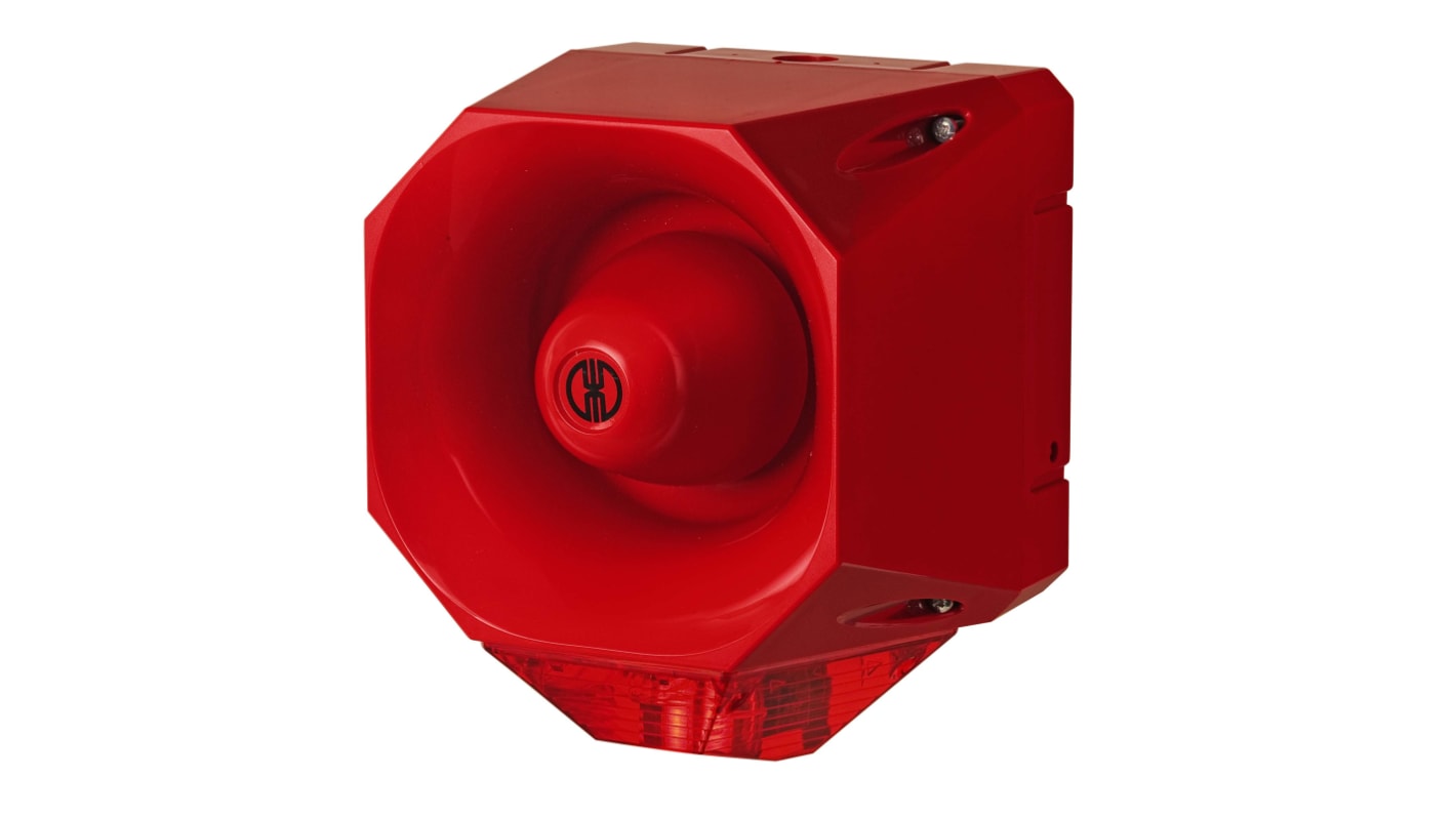 Werma 442 Series Red Sounder Beacon, 115 → 230 V, IP65, Wall Mount, 98dB at 1 Metre