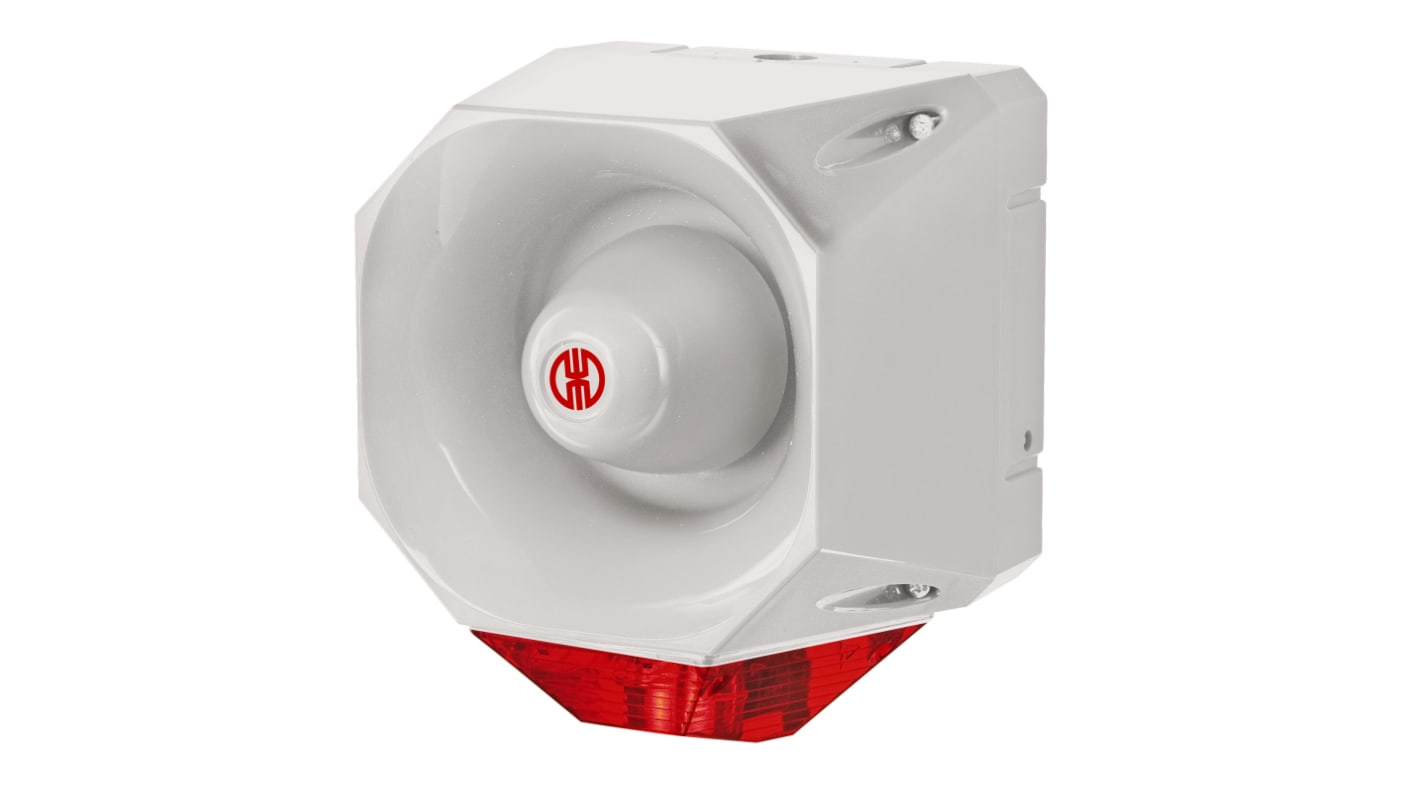 Werma 442 Series Red Sounder Beacon, 18 → 30 V, IP65, Wall Mount, 120dB at 1 Metre