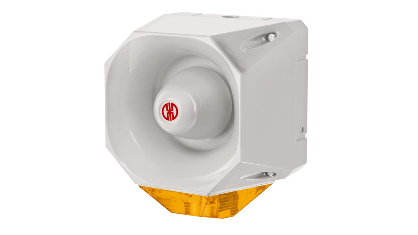 Werma 442 Series Yellow Sounder Beacon, 115 → 230 V, IP65, Wall Mount, 98dB at 1 Metre