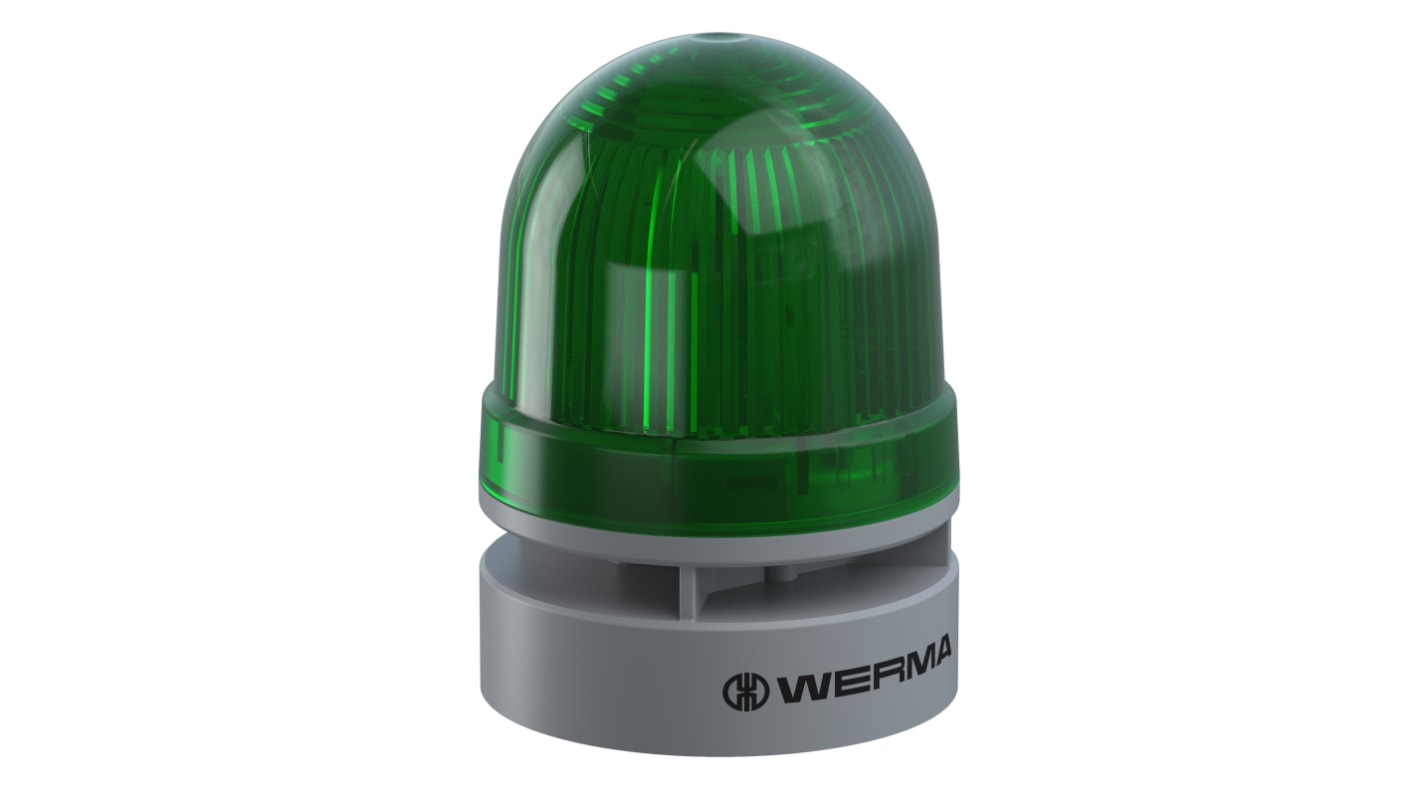 Werma 460 Series Green Sounder Beacon, 12 V, IP65, Wall Mount, 92dB at 1 Metre