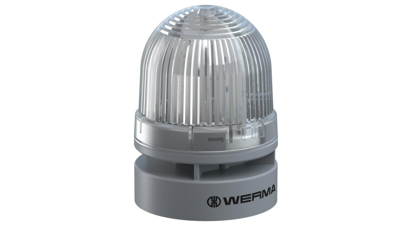 Werma 460 Series Clear Sounder Beacon, 12 V, IP65, Wall Mount, 92dB at 1 Metre