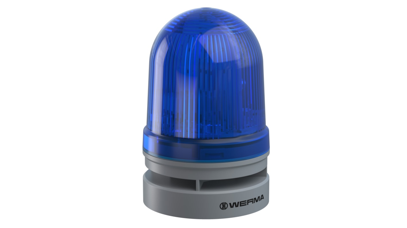 Werma 461 Series Blue Sounder Beacon, 115 → 230 V, IP65, Wall Mount, 98dB at 1 Metre