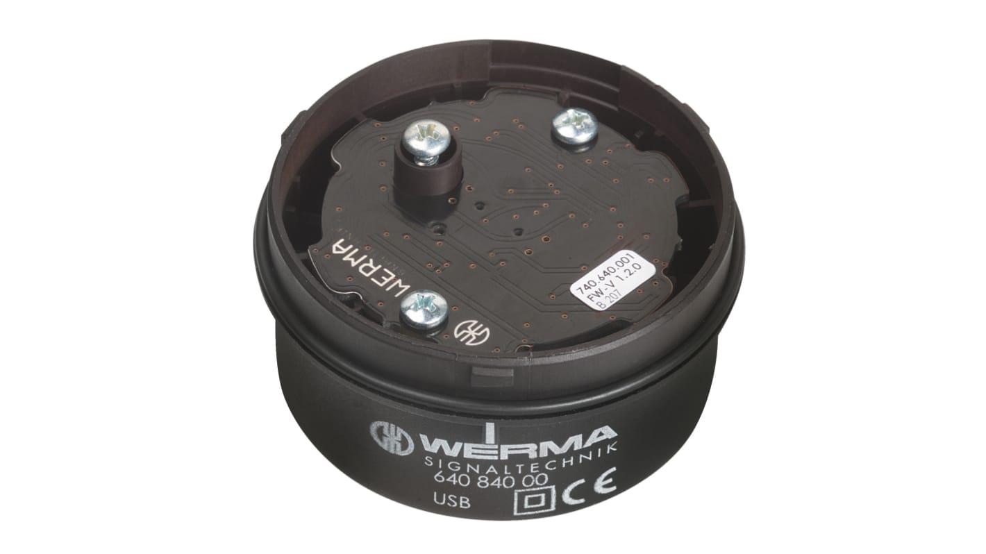 Elemento terminal Werma KS71, Negro, Ø 70mm, alim. 5 V