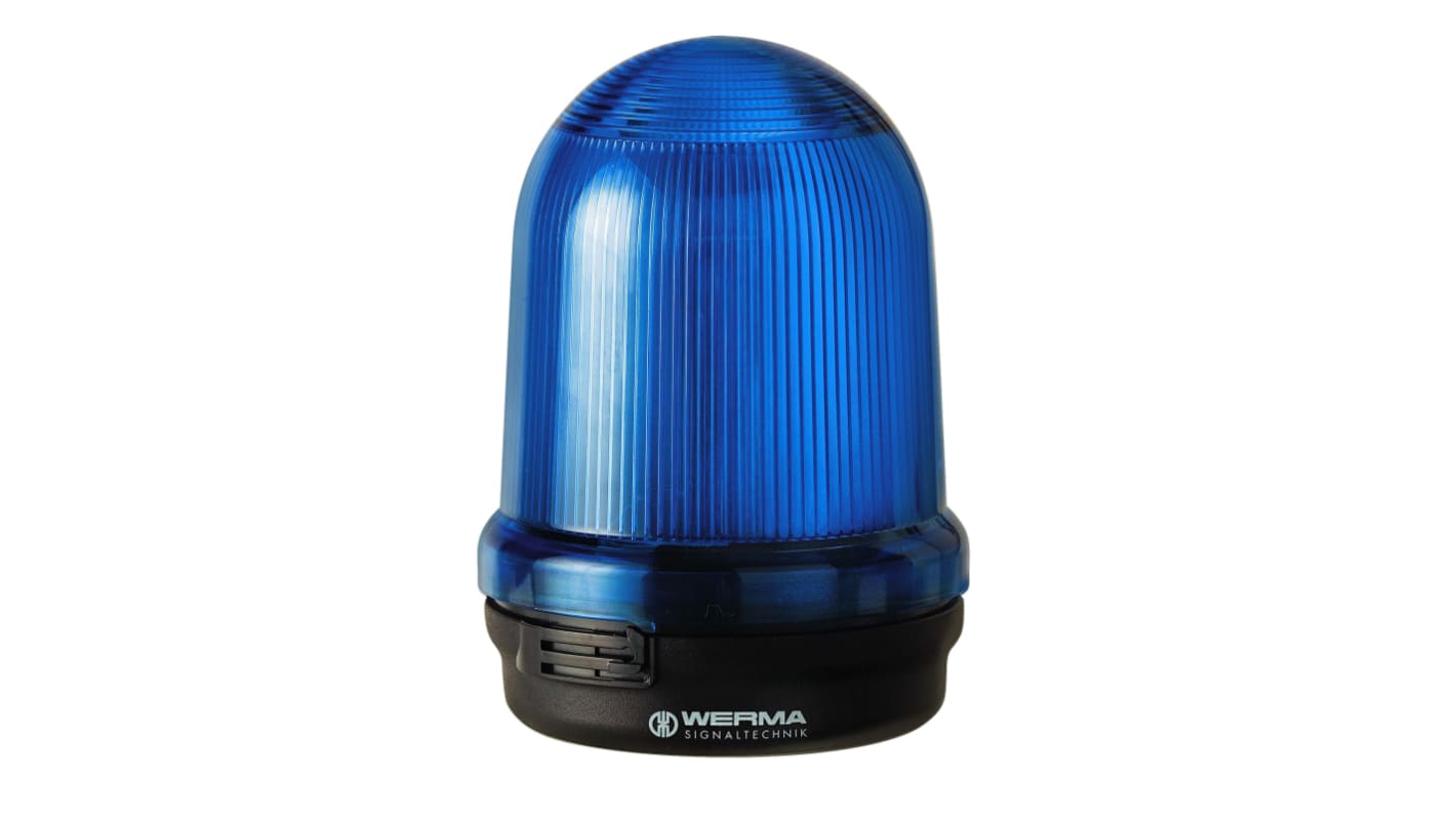 Werma 826 Series Blue Continuous lighting Beacon, 12 → 230 V, Base Mount, Filament Bulb