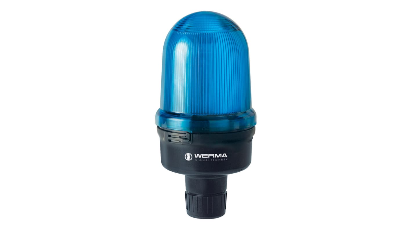 Werma 826 Series Blue Continuous lighting Beacon, 12 → 230 V, Tube Mounting, Filament Bulb