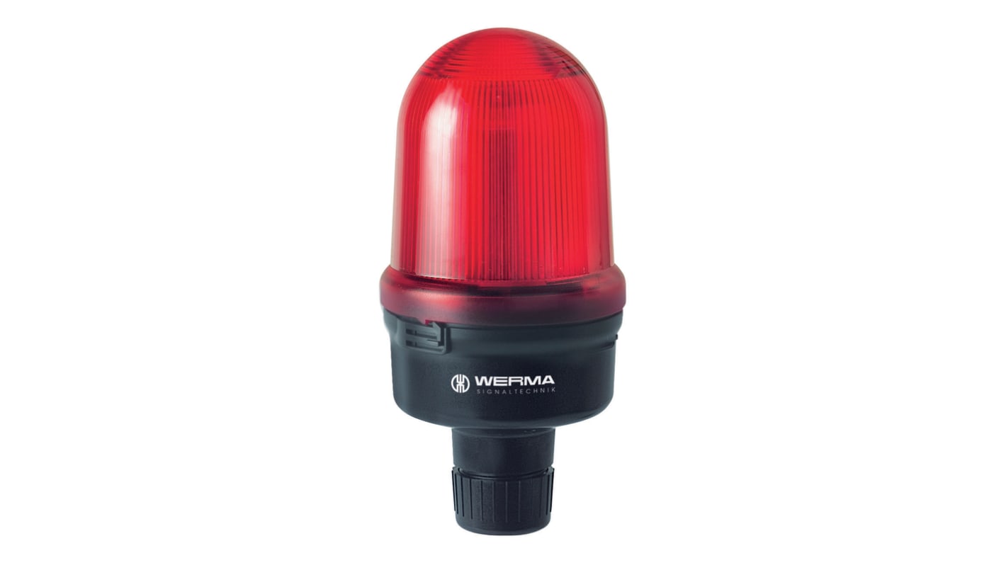 Werma 828 Series Red Flashing Beacon, 115 V ac, Tube Mounting, Xenon Bulb