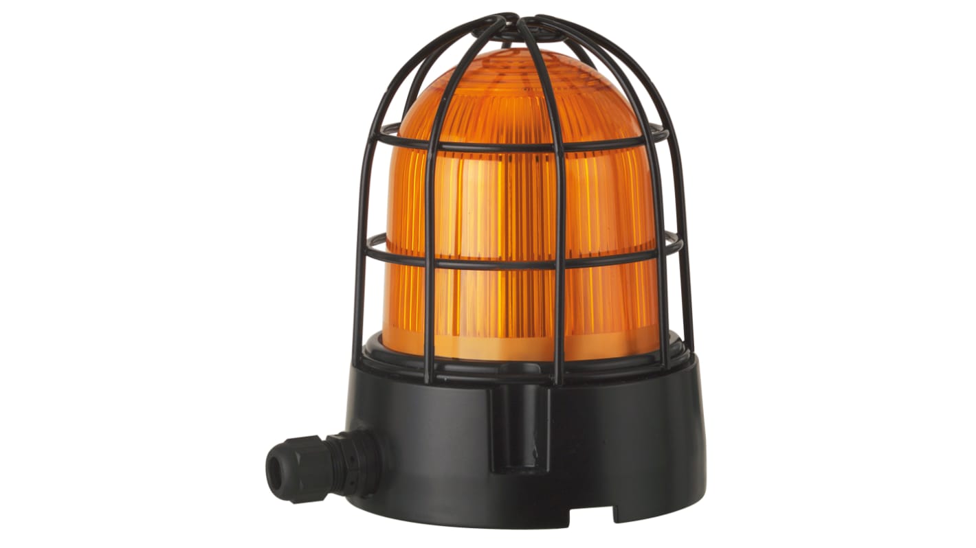 Werma 839 Series Yellow Continuous lighting Beacon, 230 V, Base Mount, LED Bulb