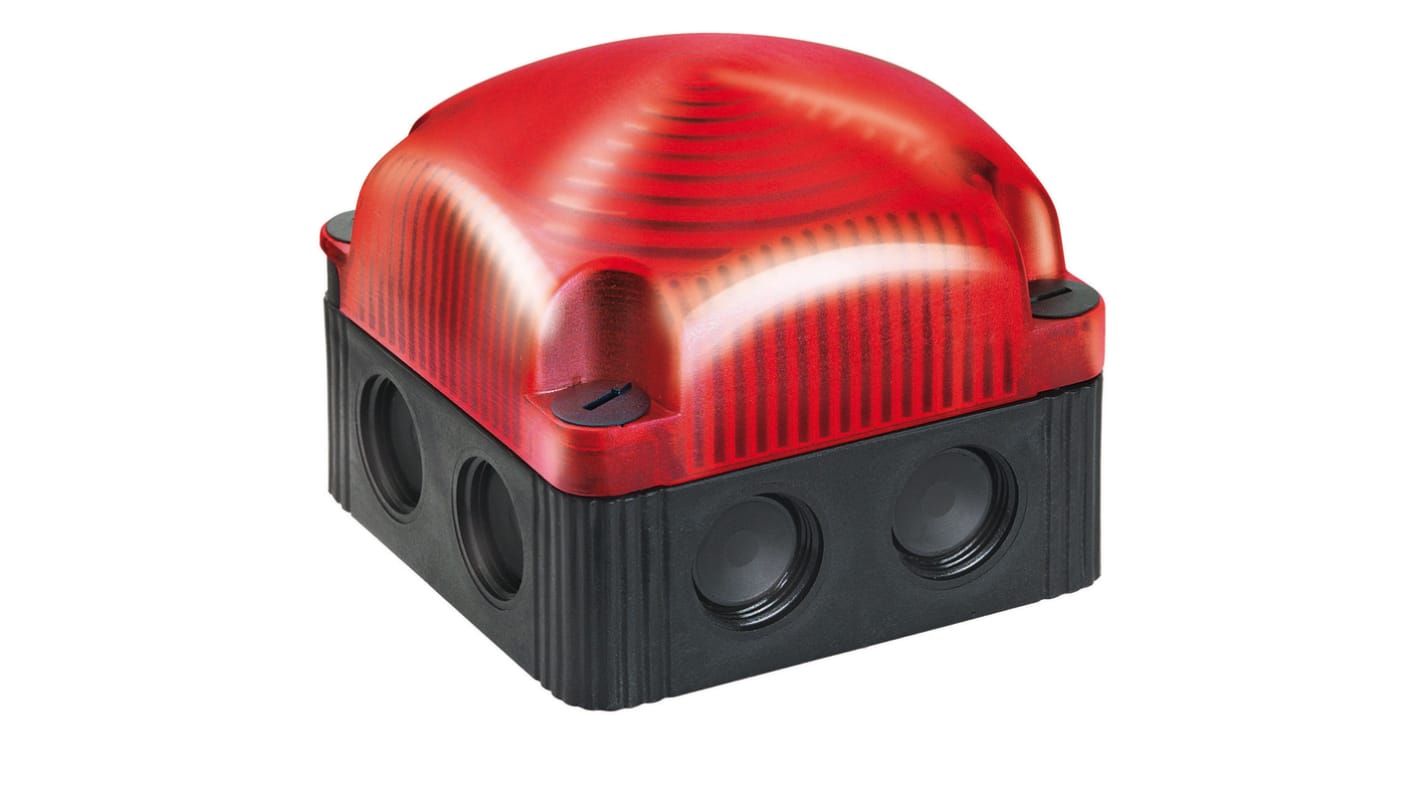 Werma 853 Series Red Flashing Beacon, 12 V, Base Mount/ Wall Mount, LED Bulb