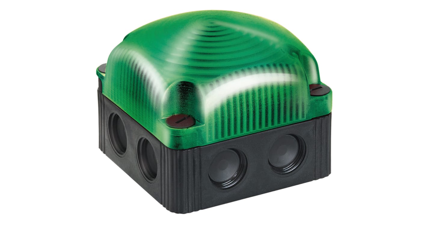 Werma 853 Series Green EVS Beacon, 48 V, Base Mount/ Wall Mount, LED Bulb