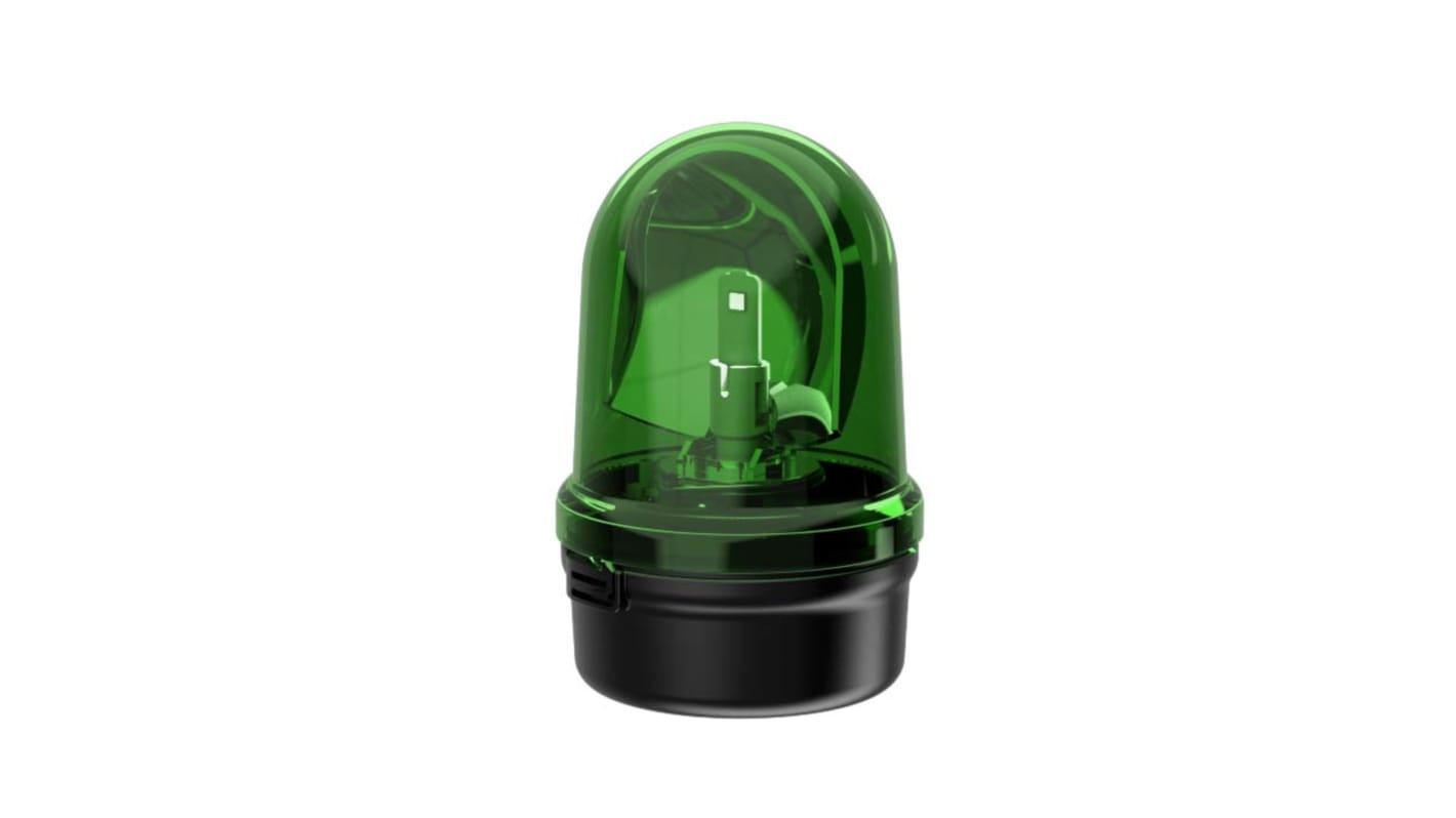 Werma 885 Series Green Rotating Beacon, 24 V, Base Mount, LED Bulb