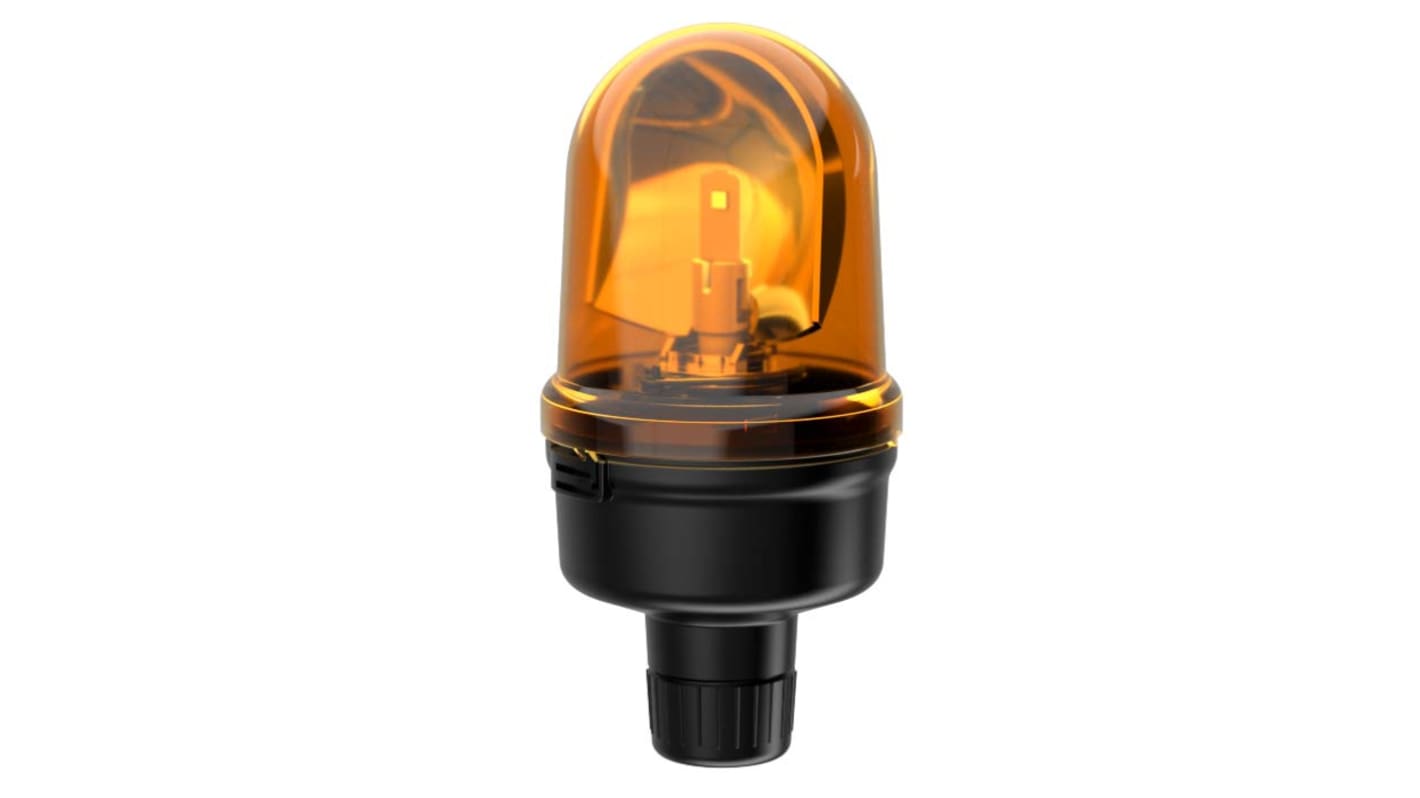 Werma 885 Series Yellow Rotating Beacon, 24 V, Base Mount, LED Bulb