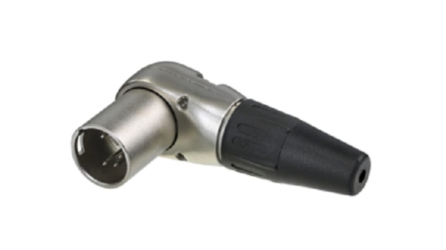 Re-An Products Stecker gewinkelt 5-polig Kabelmontage Schwarz, Silber XLR-Steckverbinder