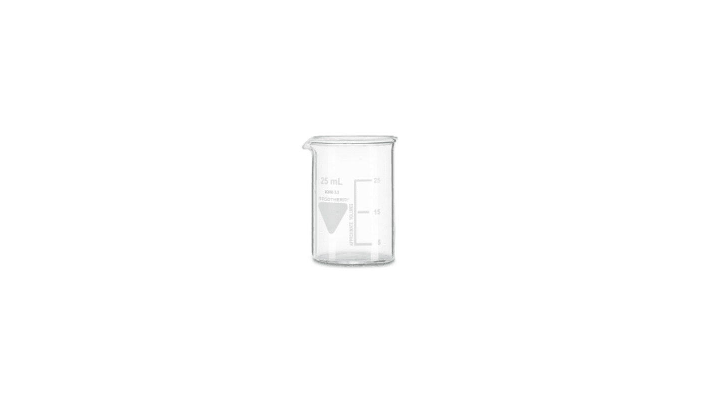 RS PRO Borosilicate Glass 25ml Beaker