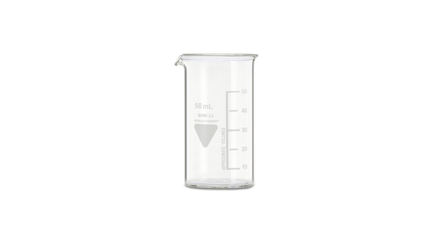 Vaso de precipitado RS PRO, Vidrio de borosilicato, 50ml