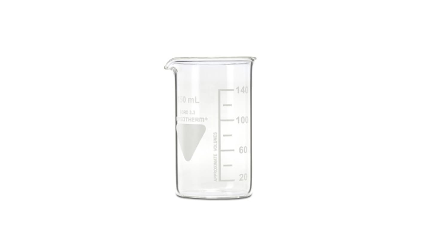 Recipiente RS PRO, da 150ml, Ø 54mm, in Vetro borosilicato