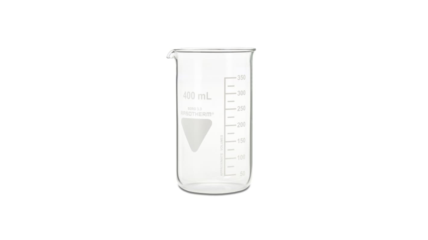 Recipiente RS PRO, da 400ml, Ø 70mm, in Vetro borosilicato