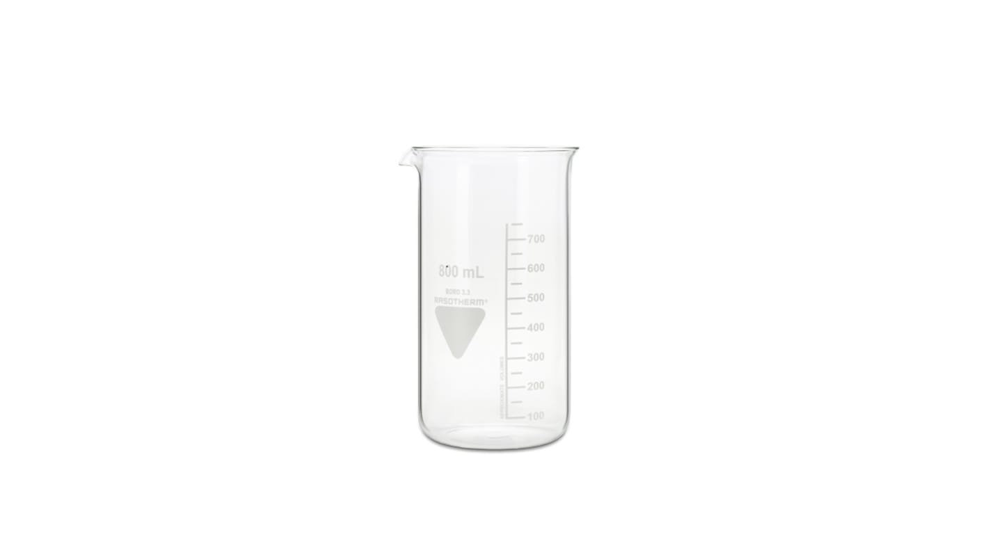 RS PRO Borosilikatglas Messbecher mit Skala, Ø 90mm / 800ml