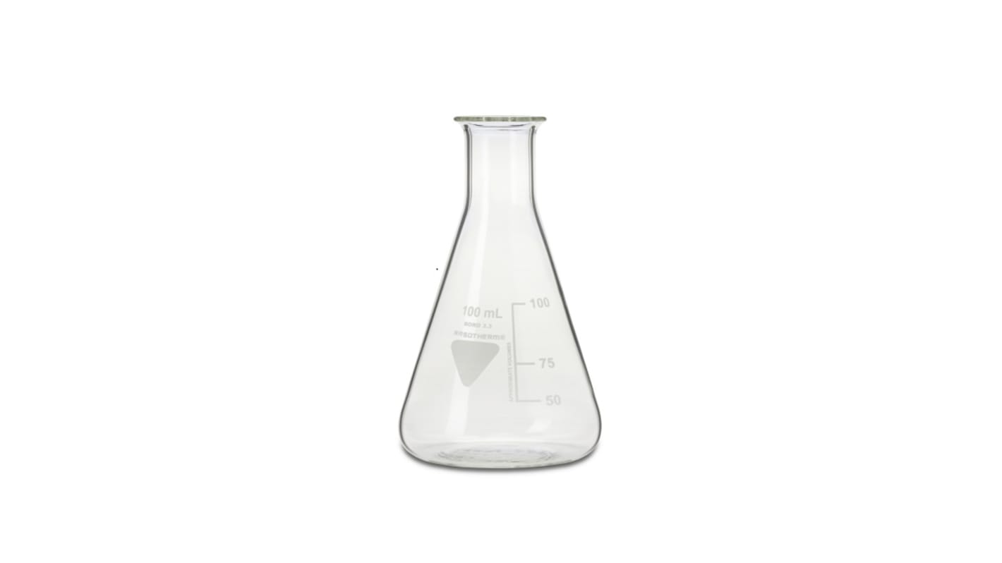 RS PRO Borosilicate Glass 100ml Laboratory Flask