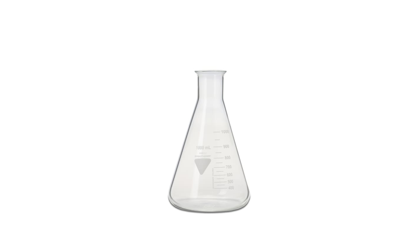 RS PRO Borosilicate Glass 1000ml Laboratory Flask