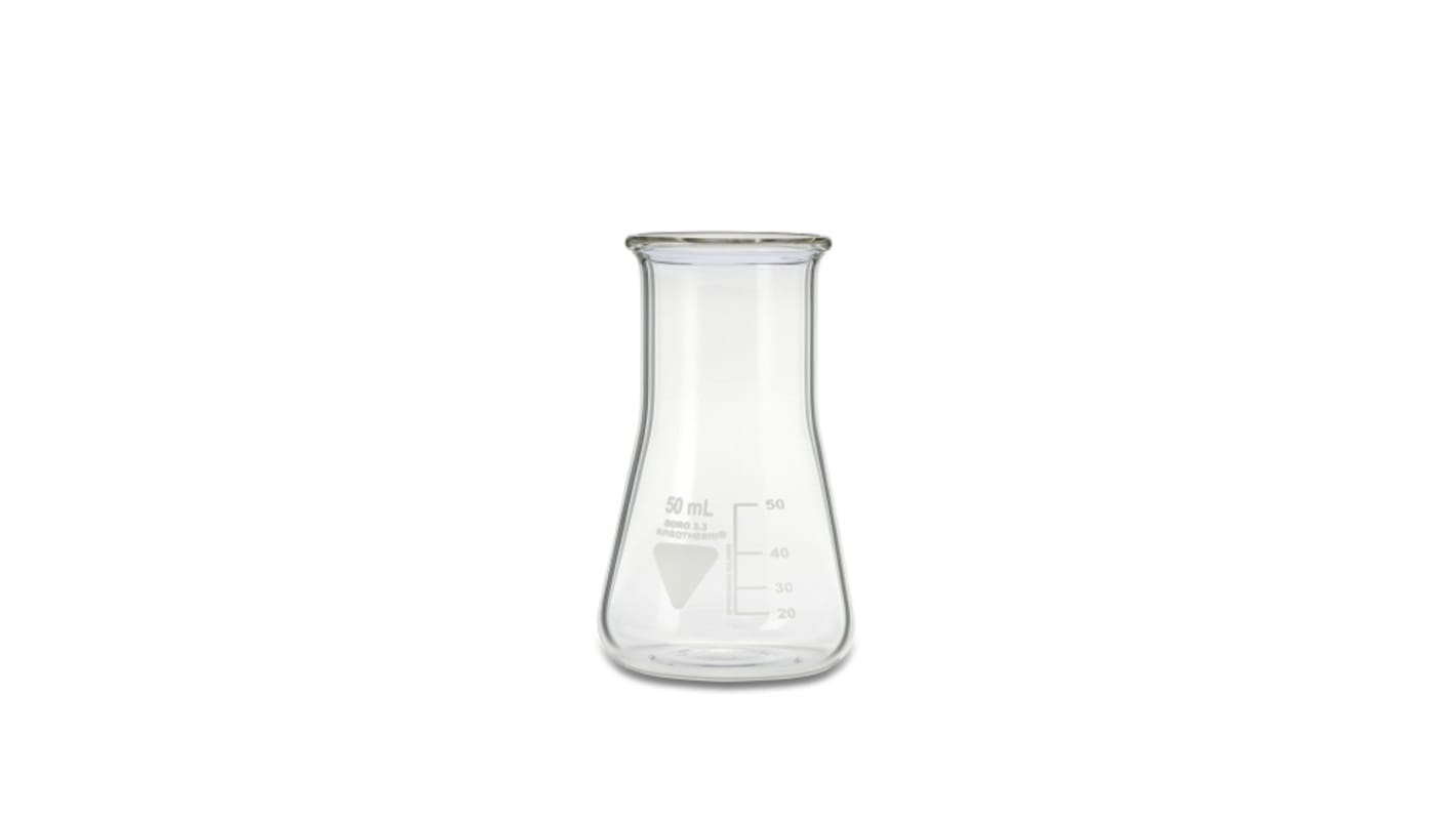 Flacon de laboratoire RS PRO, Verre borosilicate, 50ml