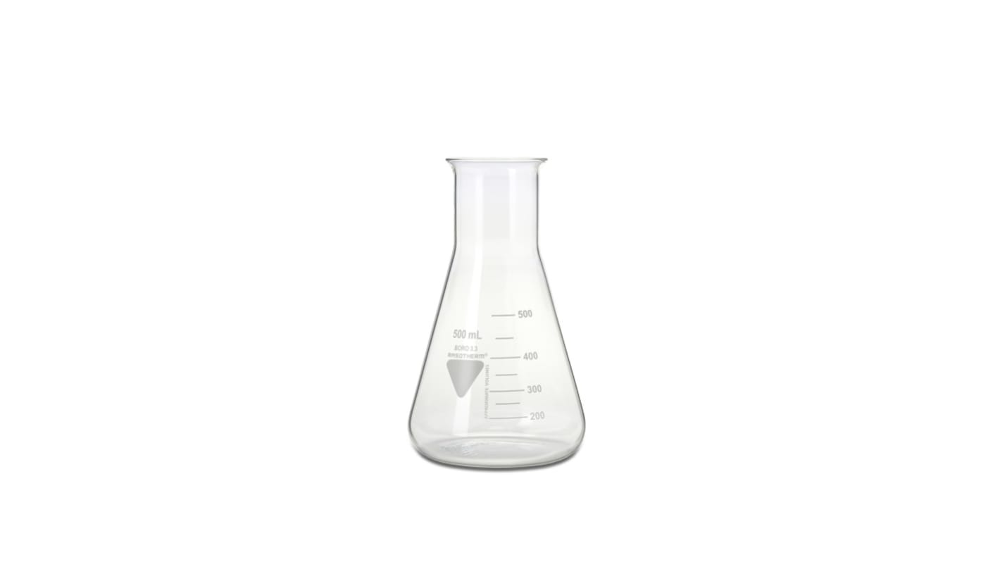 RS PRO Borosilikatglas Labor-Kolben mit Skala, Ø 105mm / 500ml