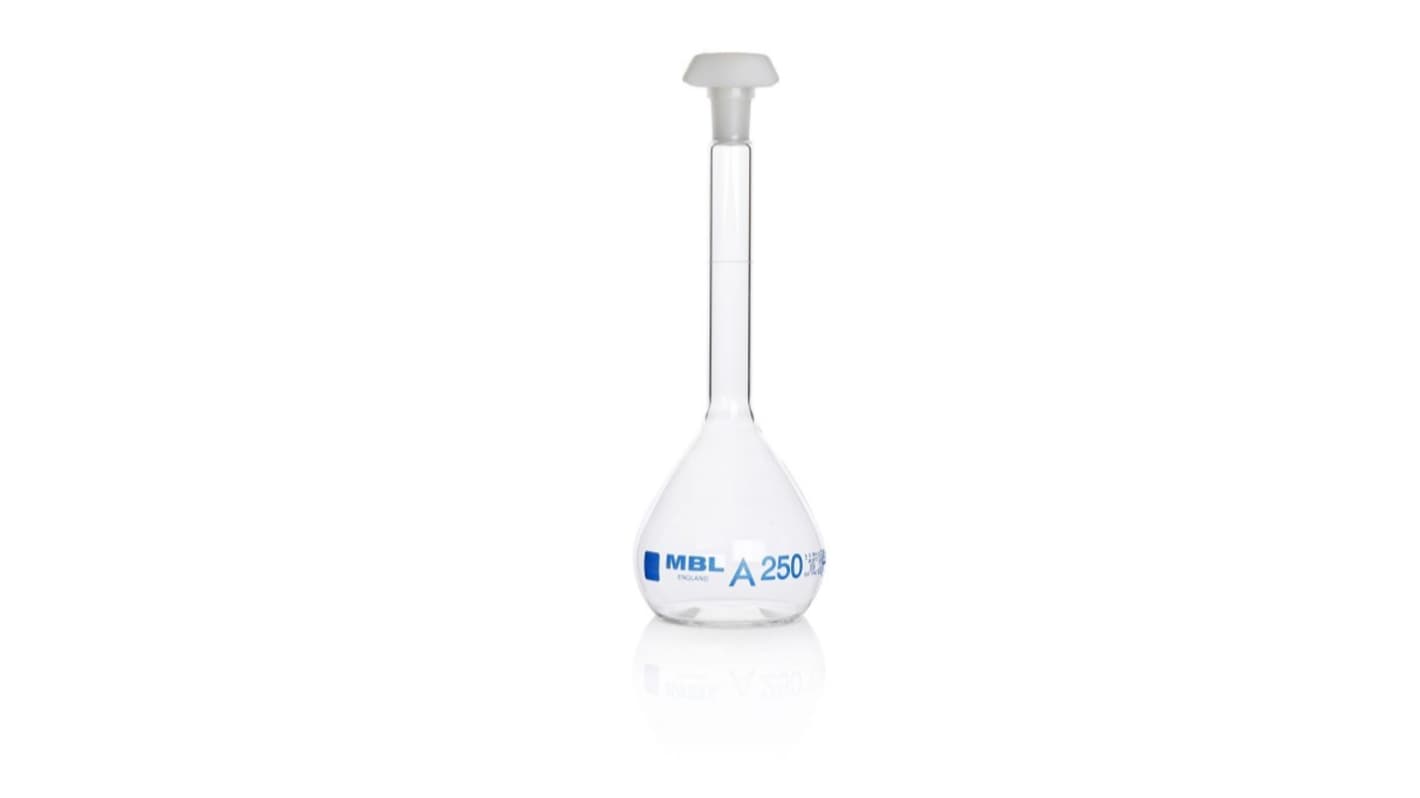 RS PRO 200ml Borosilicate Glass Narrow Neck Volumetric Flask RS