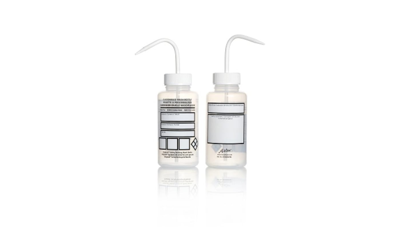 RS PRO 1L LDPE Wide Neck Wash Bottle