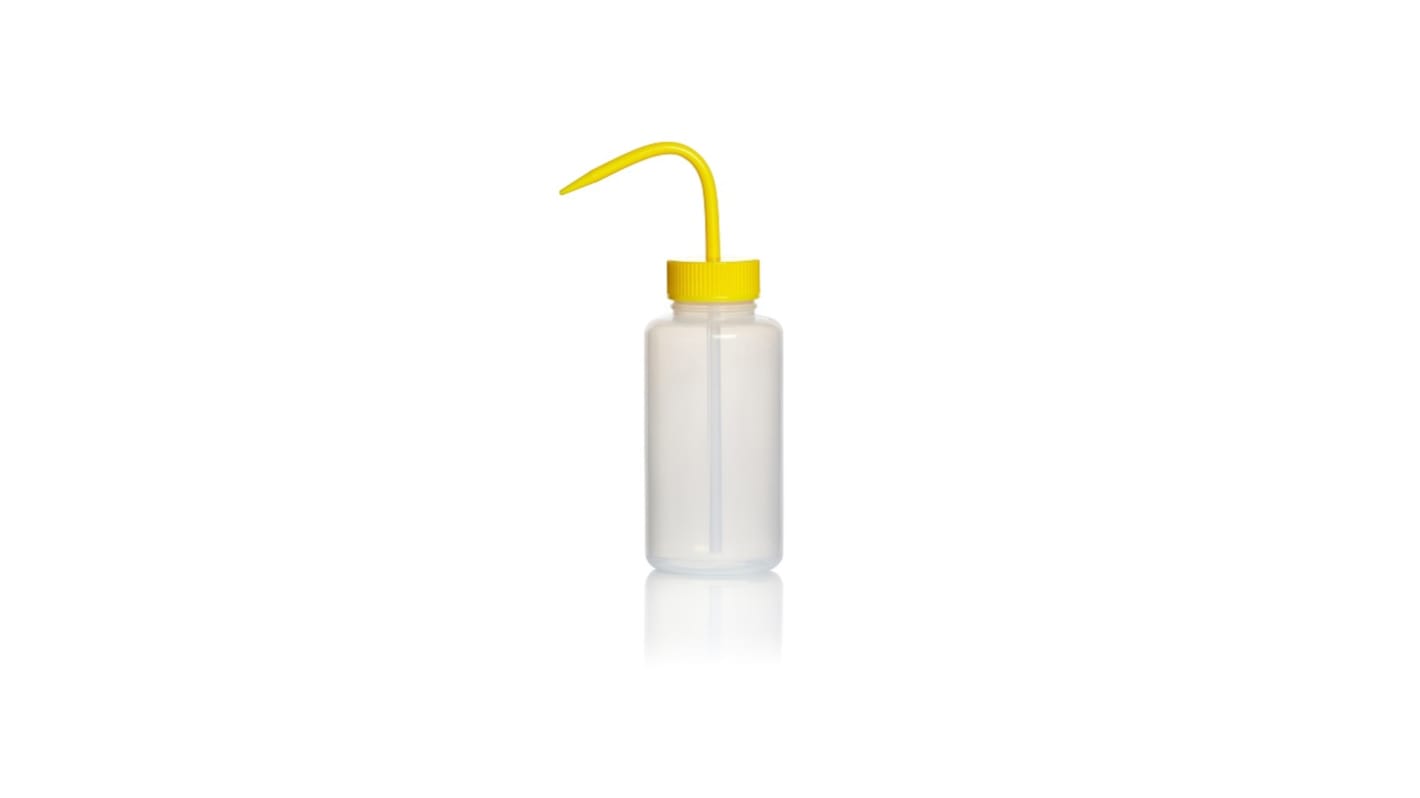 RS PRO 500ml LDPE Wide Neck Wash Bottle