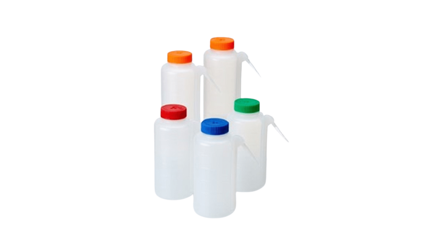 RS PRO 500ml LDPE Wide Neck Wash Bottle