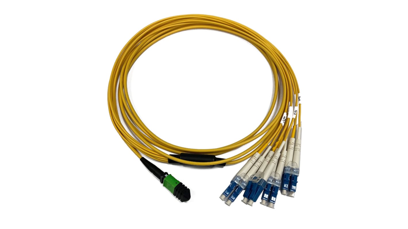 Câble fibre optique Molex 3m Avec connecteur / LC x 4, Mono-mode, 8 fibres