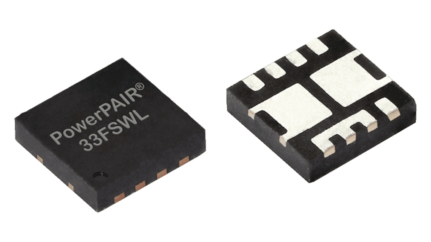 MOSFET Vishay SIZF5300DT-T1-GE3, VDSS 30 V, ID 125 A, PowerPAIR 3 x 3FS de 12 pines, 2elementos