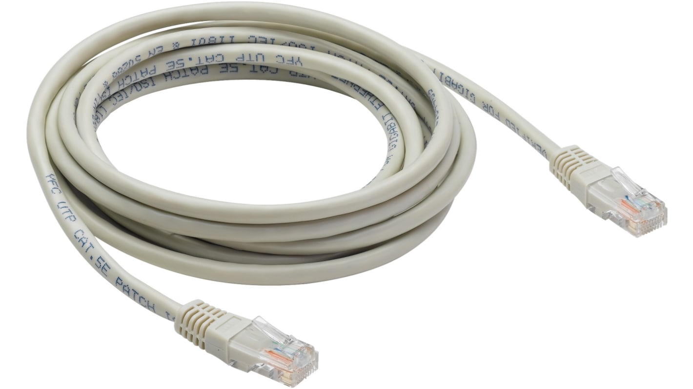 Socomec Male RJ45 to RJ45 Ethernet Cable, Grey, 3m