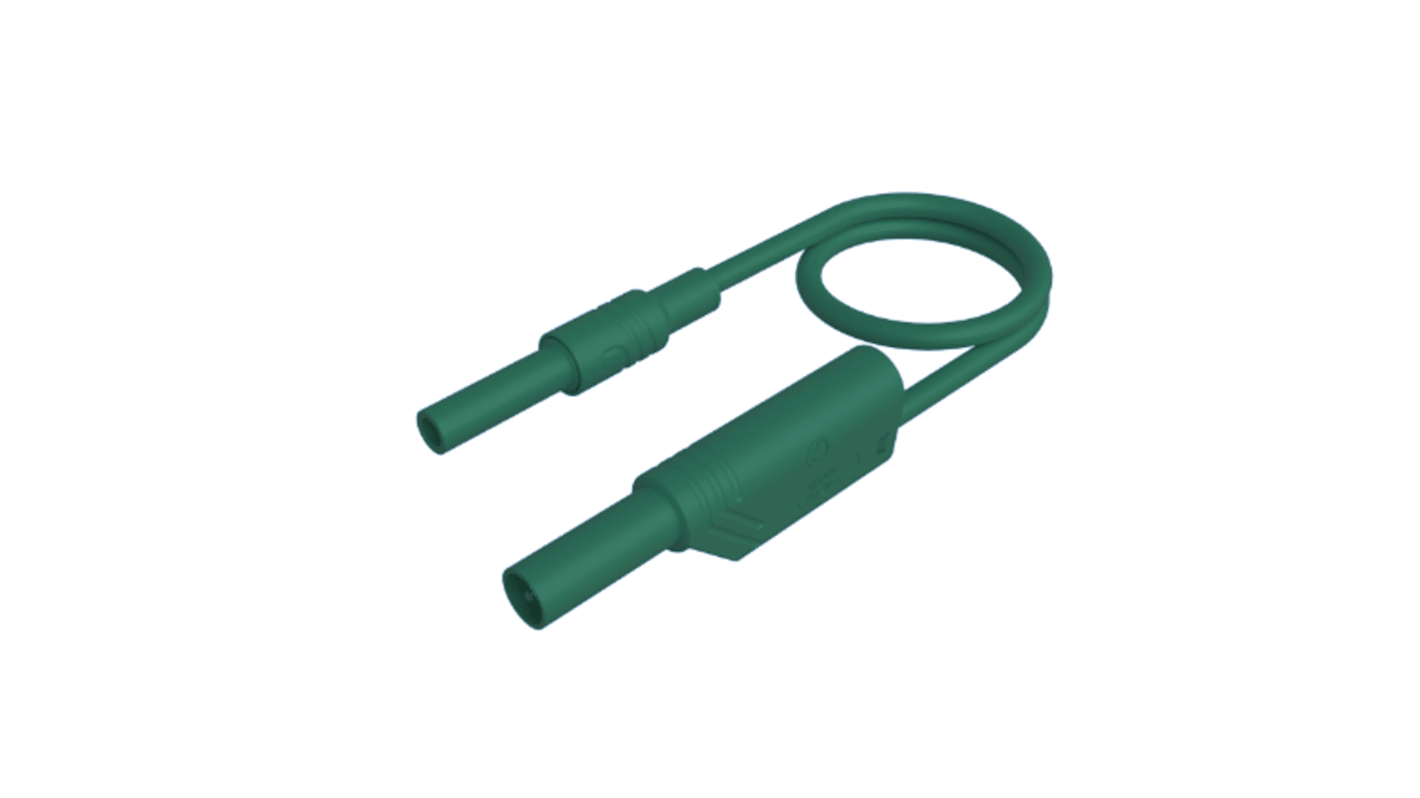 Hirschmann Test & Measurement Test lead, 32A, Green, 250mm Lead Length