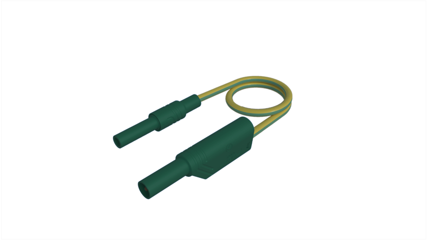 Hirschmann Test & Measurement Test lead, 32A, Green/Yellow, 250mm Lead Length