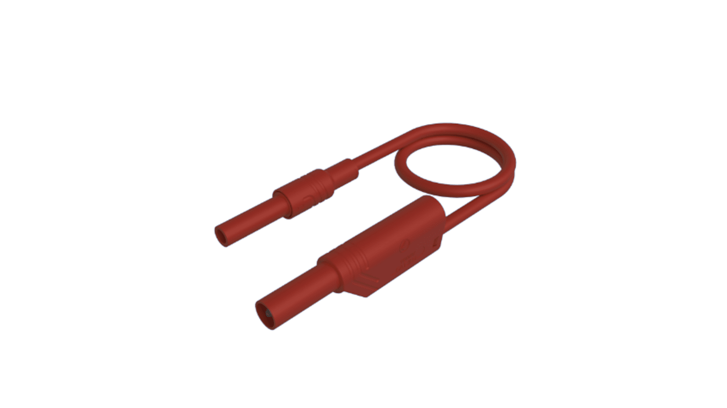 Cable de prueba  Hirschmann de color Rojo, Macho, 32A, 500mm