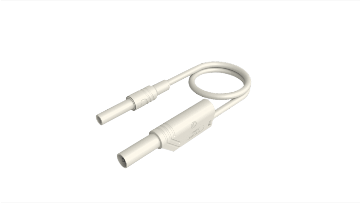 Hirschmann Test & Measurement テストリード線, 白, 1m