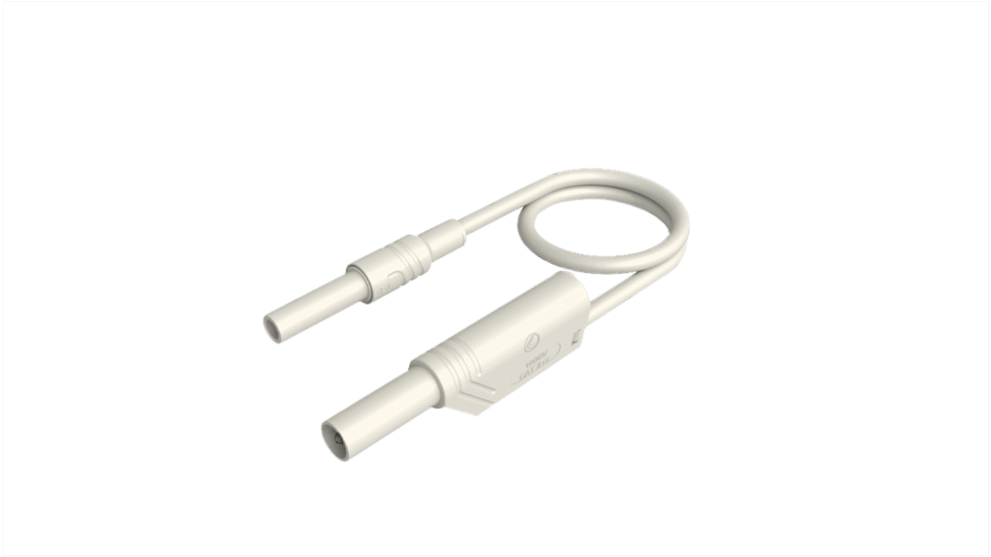 Cable de prueba  Hirschmann de color Blanco, Macho, 32A, 1m