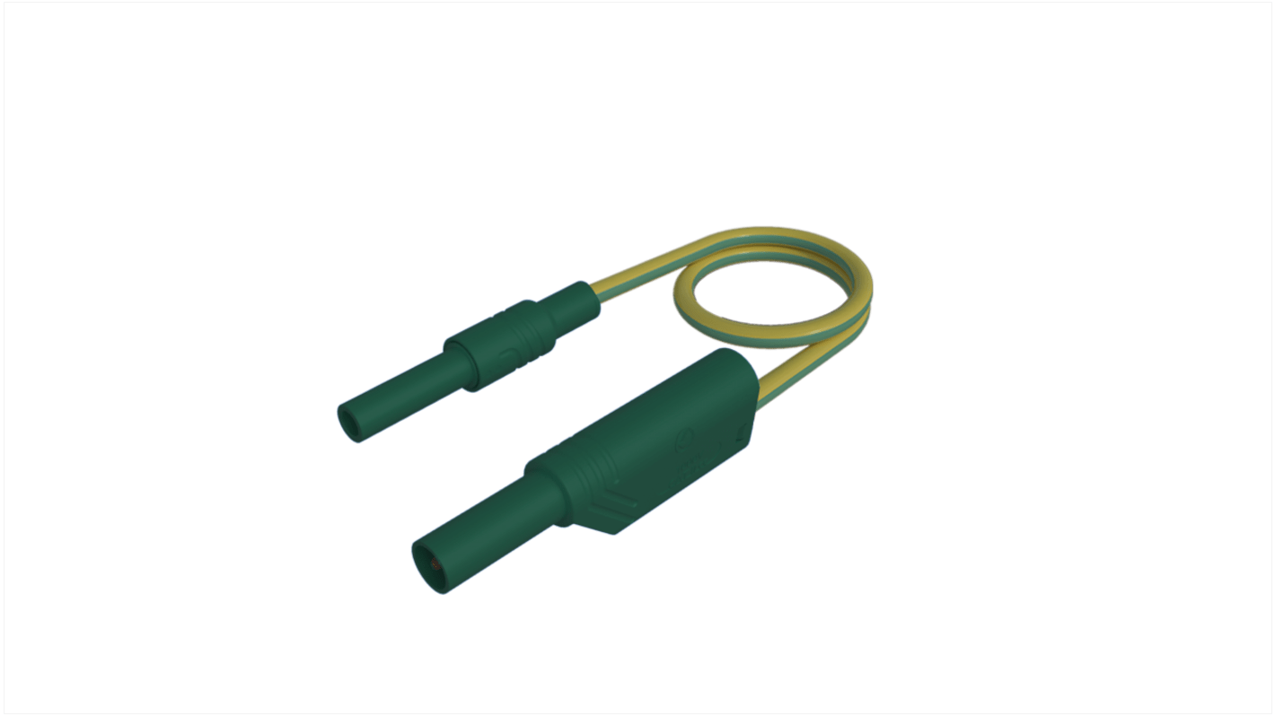 Cable de prueba  Hirschmann de color Verde/Amarillo, Macho, 32A, 1m