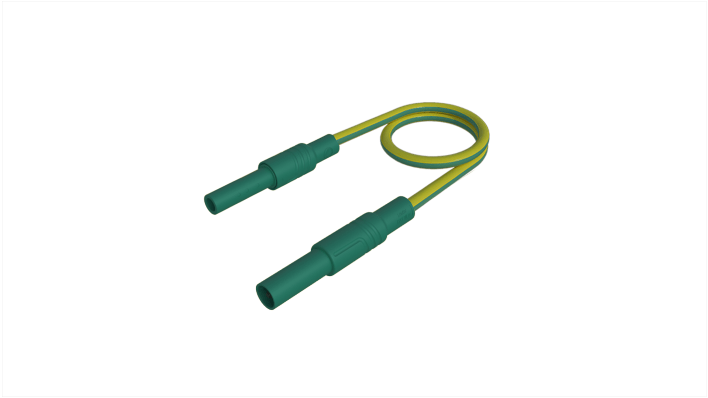 Cable de prueba  Hirschmann de color Verde/Amarillo, Macho, 32A, 250mm