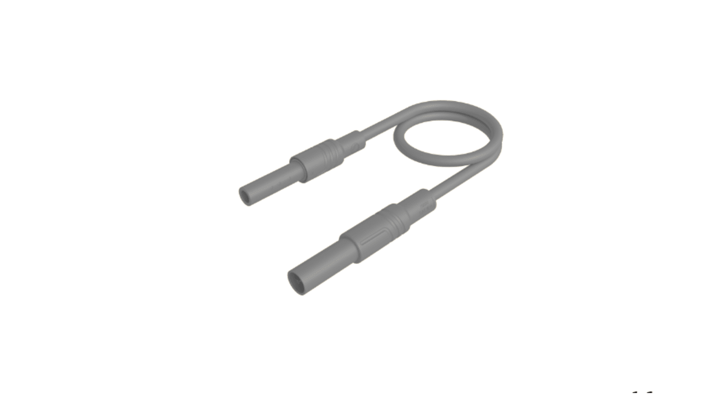 Cavo con sonda di prova da 4 mm  Hirschmann T&M, Maschio, 32A, col. Grigio, 1m