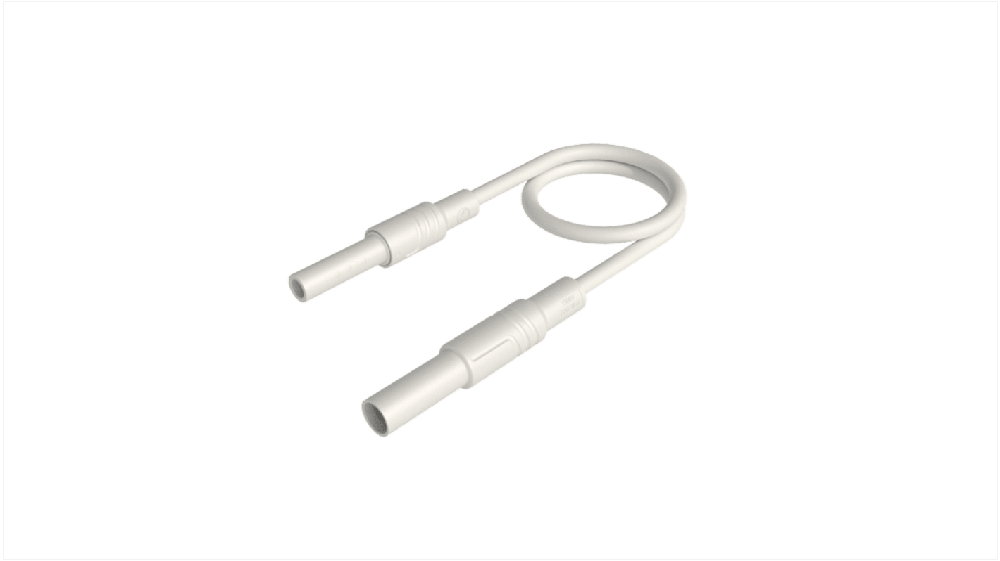 Cavo con sonda di prova da 4 mm  Hirschmann T&M, Maschio, 32A, col. Bianco, 1m