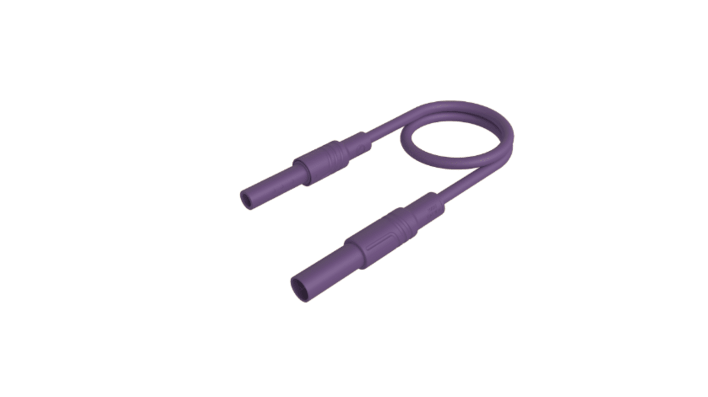 Cavo con sonda di prova da 4 mm  Hirschmann T&M, Maschio, 32A, col. Violetto, 1m